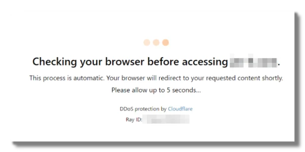 Cloudflare issue: "Check your browser"