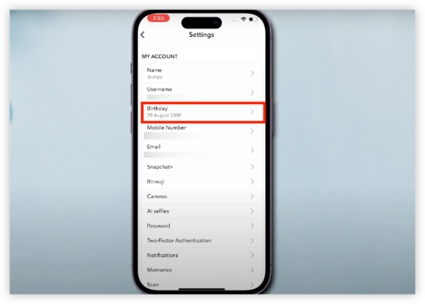 Edit Your Birthday on an Old Snapchat Account