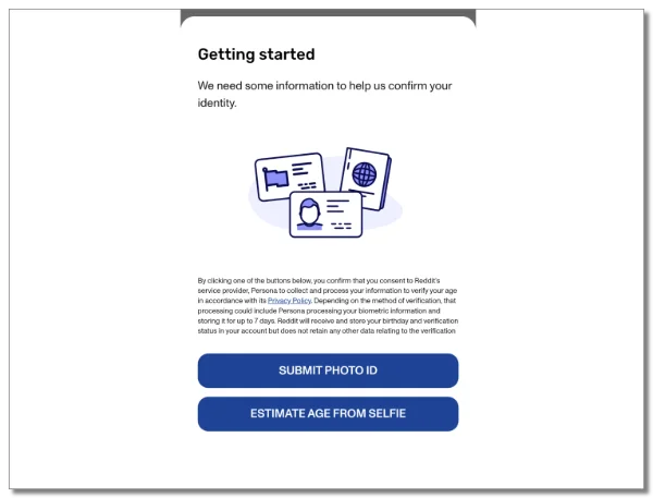 Reddit in-app age verification