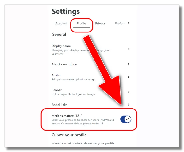 Get past Reddit age check by change Account Settings