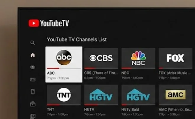 YouTube TV Channels List
