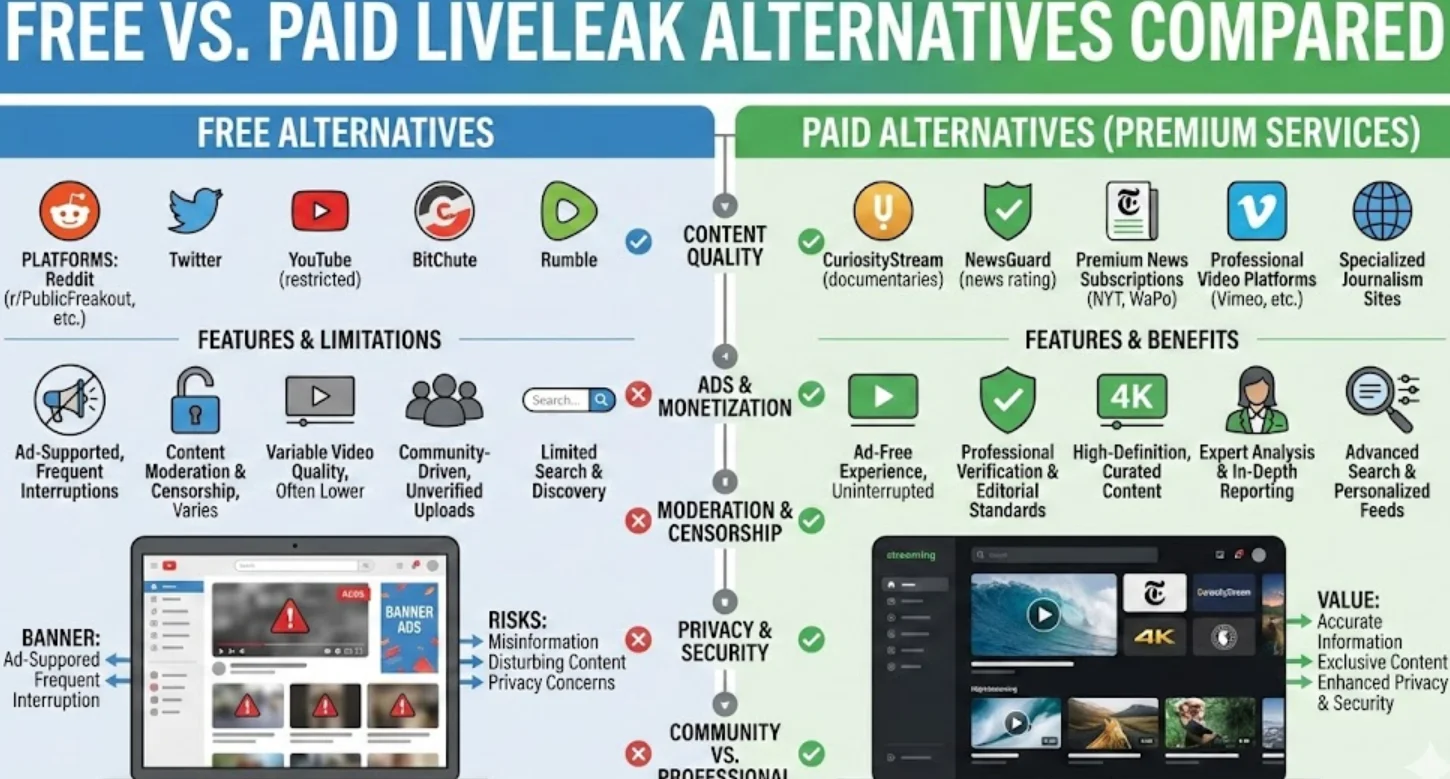 Free vs. Paid LiveLeak Alternatives 
