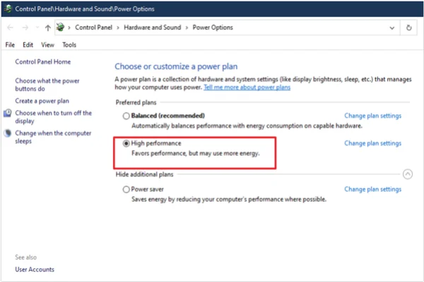 Windows Power Setting