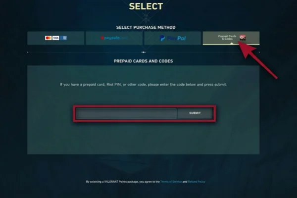 Redeem Codes in Valorant Client