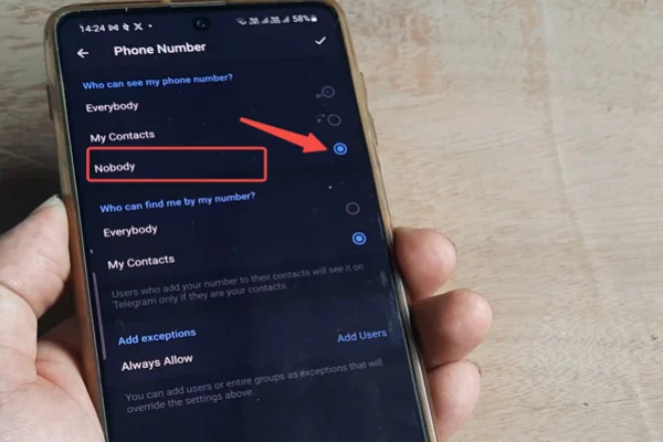 Telegram Privacy Setting