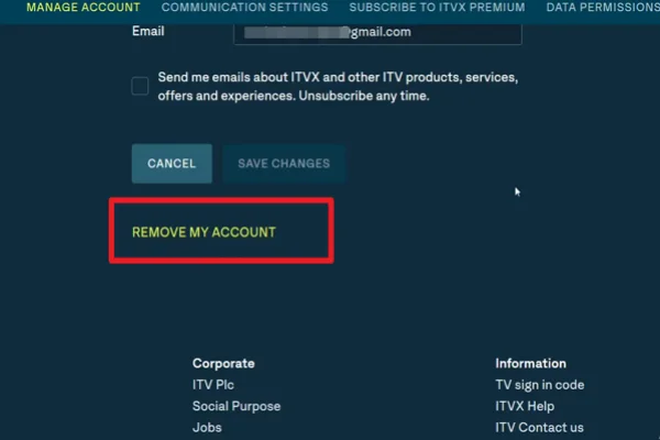 Remove ITVX Account