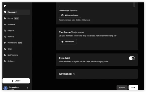 Joining Free Membership Tiers