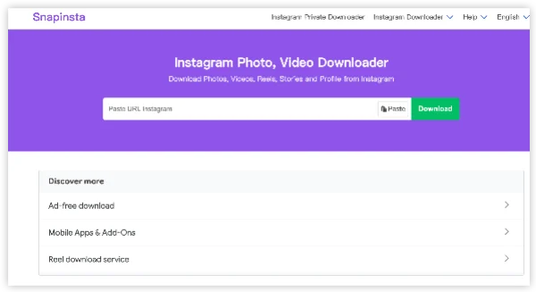 SnapInsta video downloader