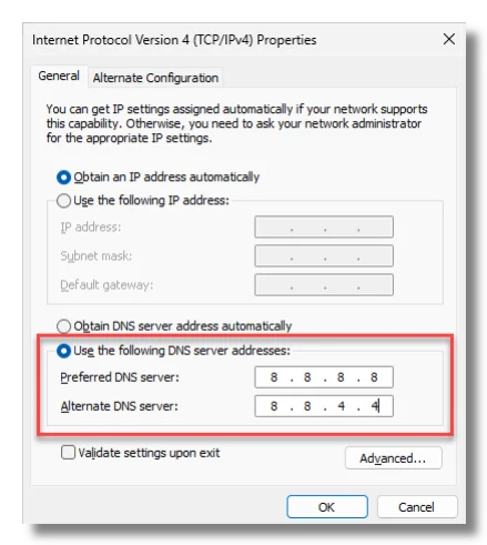 Change DNS Settings