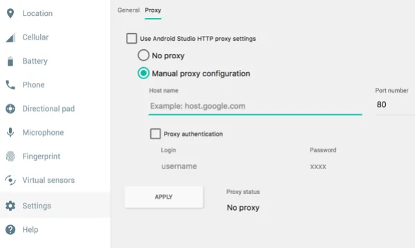 Use Proxy with Emulator