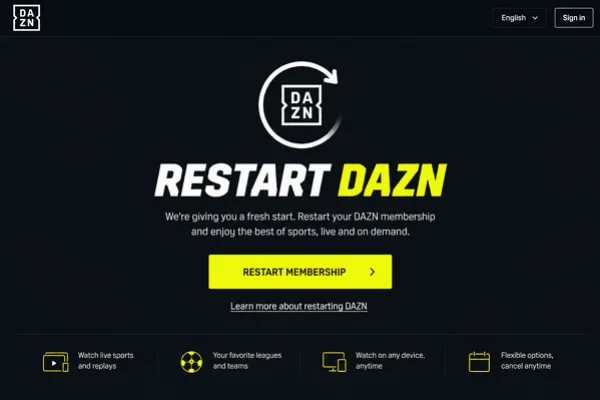 Restart DAZN