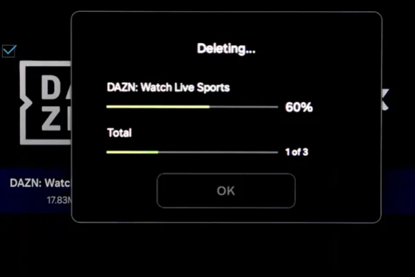 Clear DAZN cache