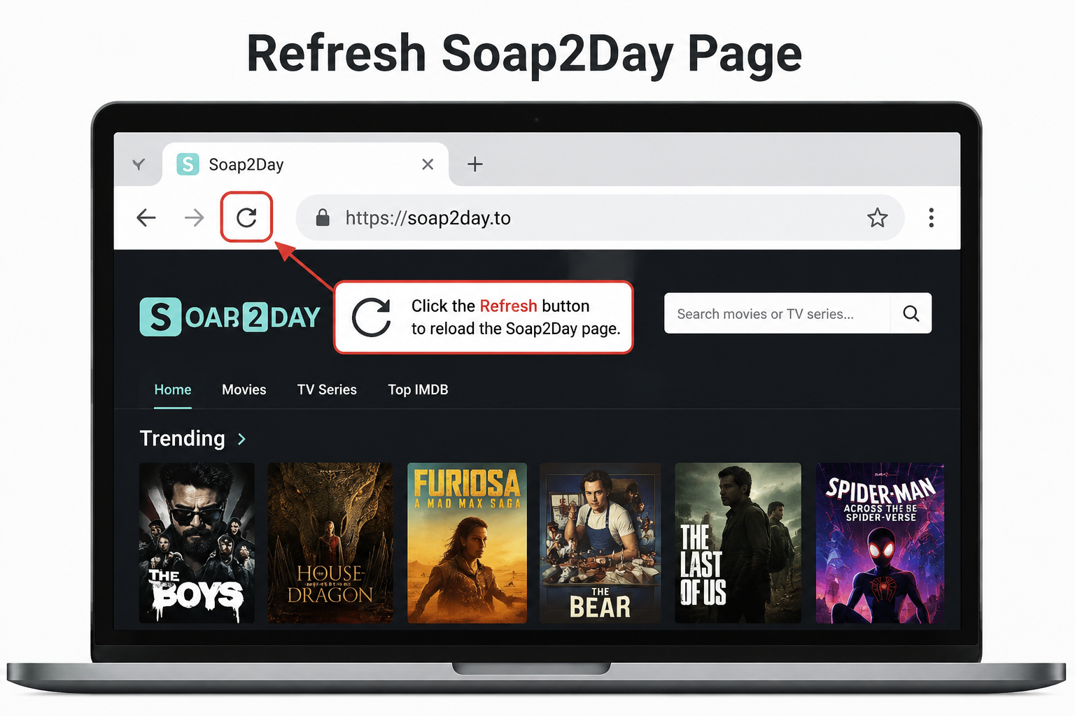 Refresh soap2day page
