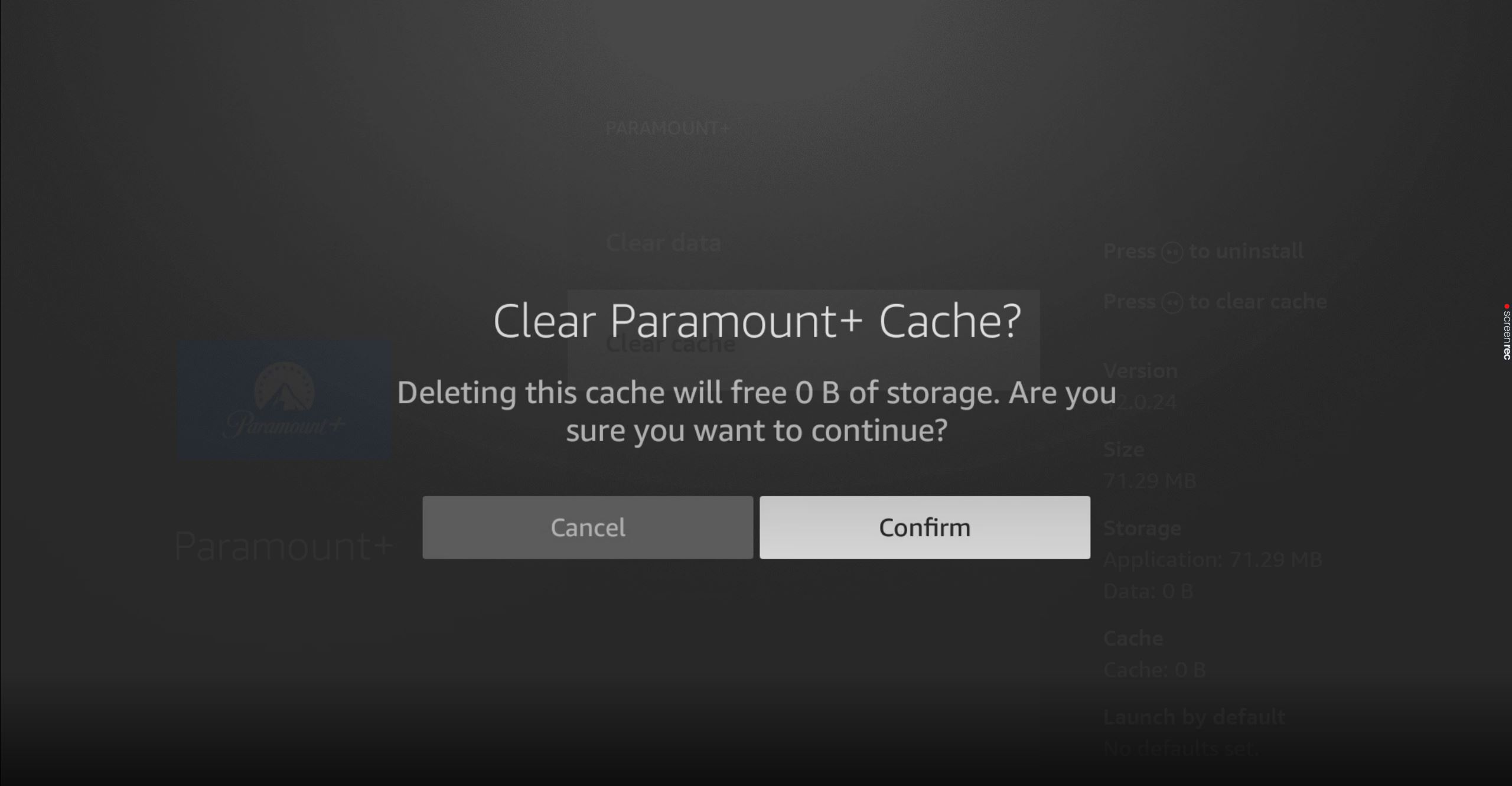 Clear Paramount Cache