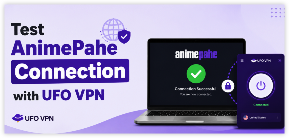 test Animepahe connection with UFO VPN