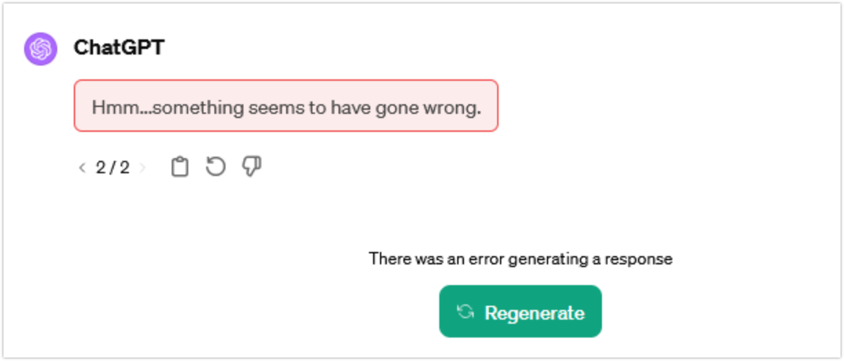 ChatGPT Error