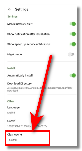 Clear HappyMod’s cache and data