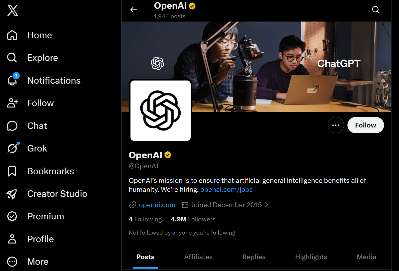 OpenAI X Account