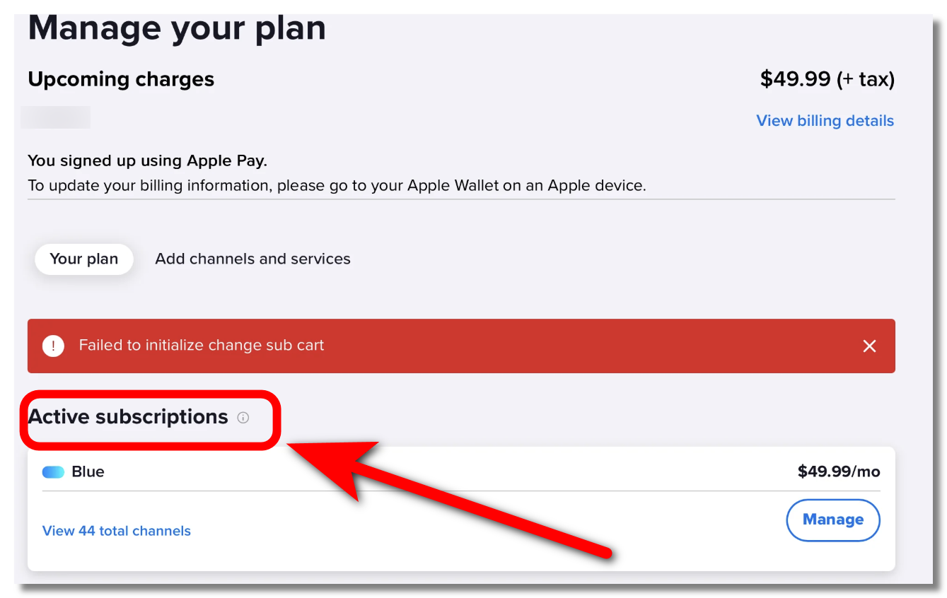 Check your Sling TV subscription status in time.