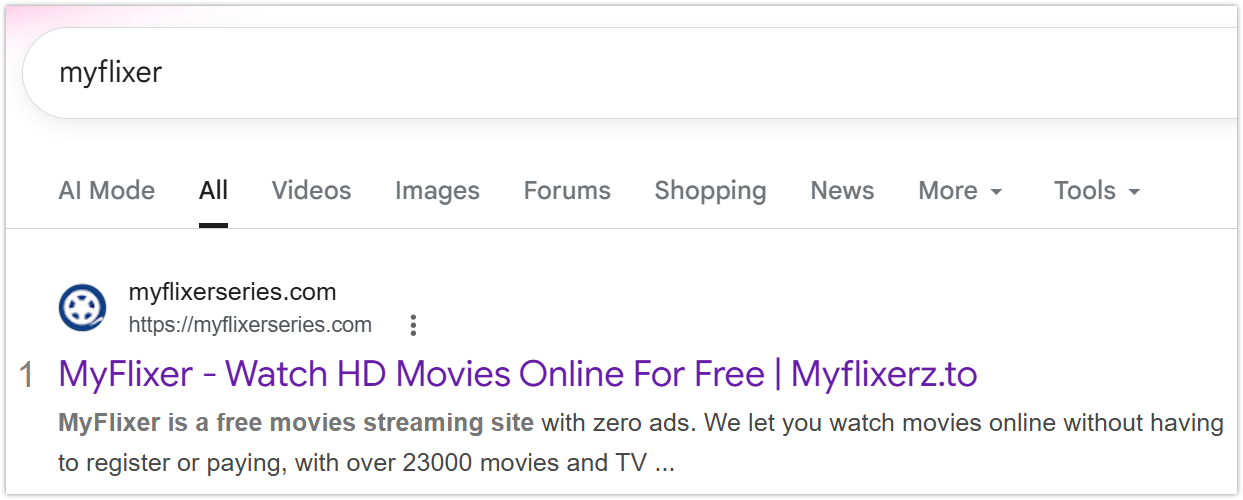 Verify MyFlixer Domain