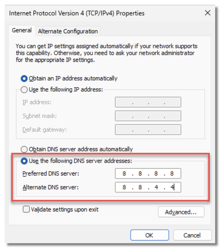 Change your DNS Settings