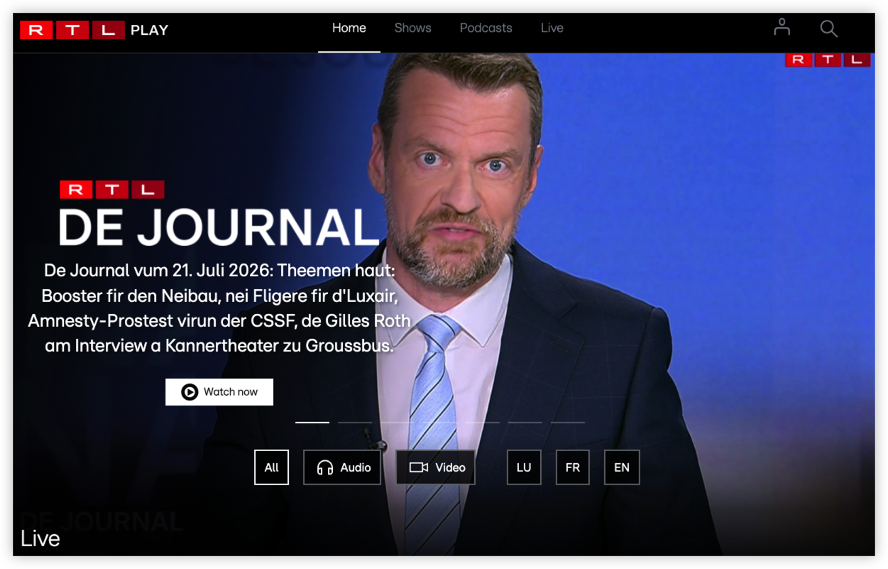 RTL official website homepage