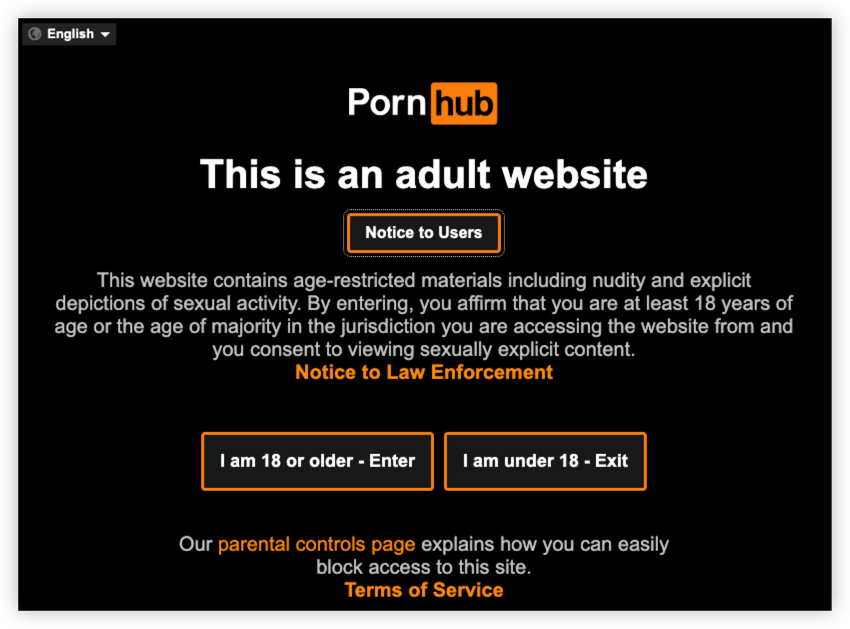 pornhub new notification before home page