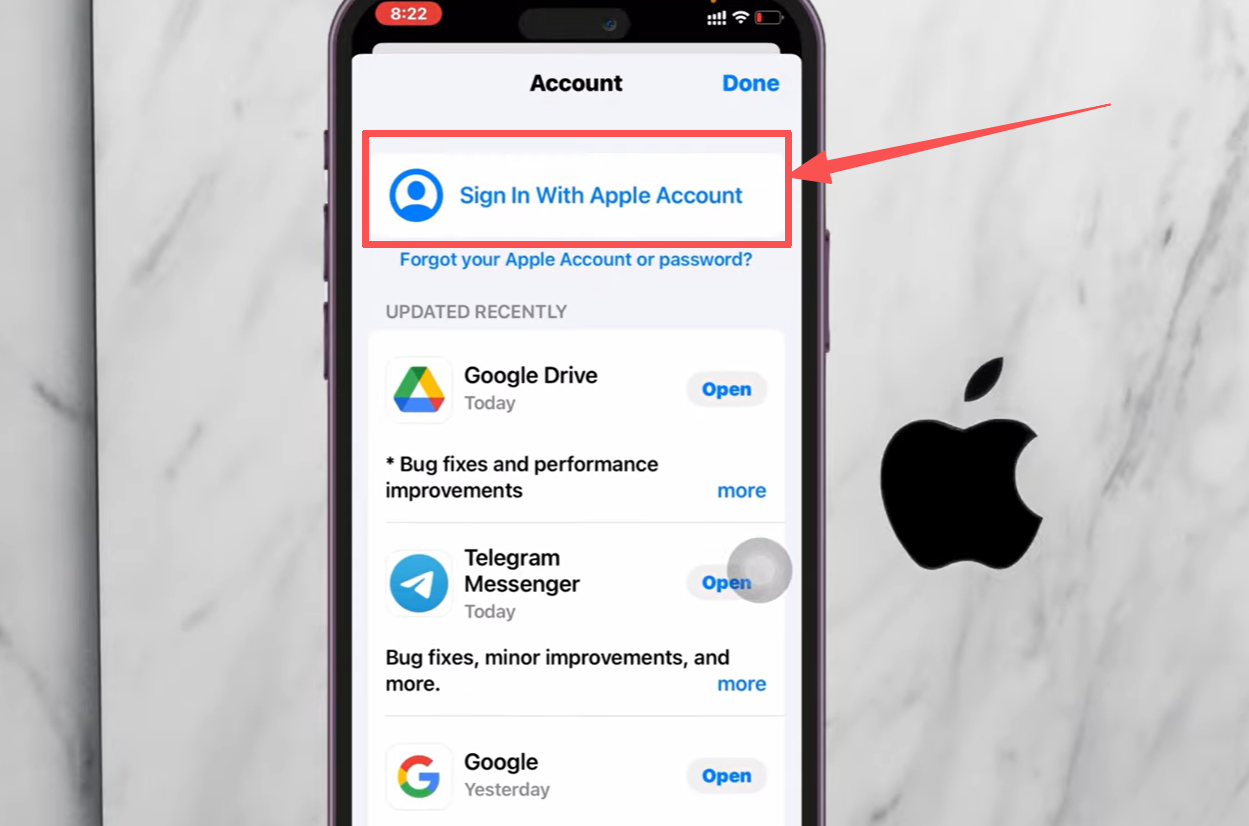Sign in App Store