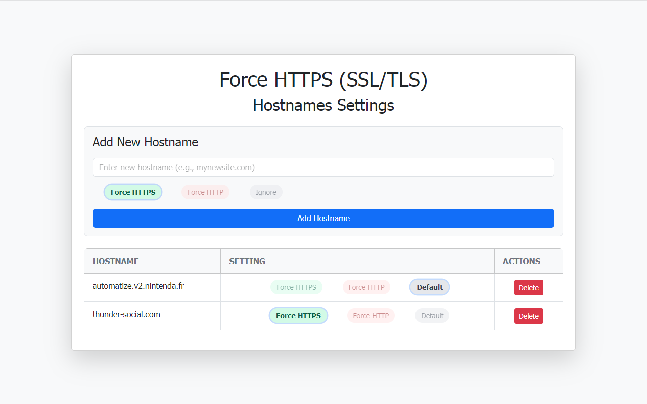 Force HTTPS in Browser