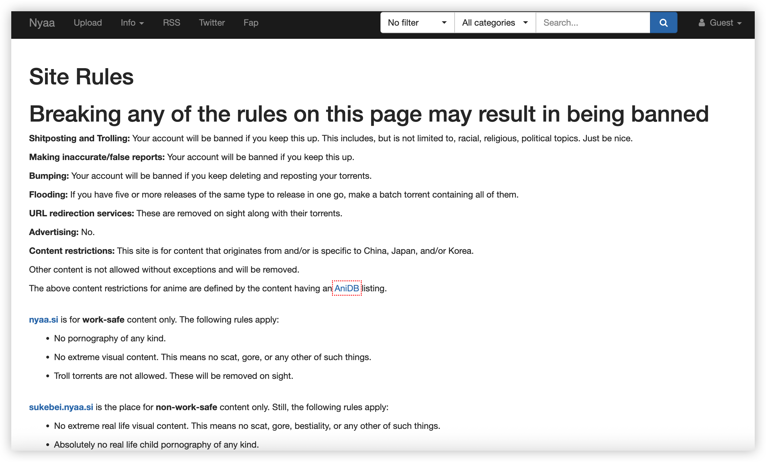 Nyaa.si rule page
