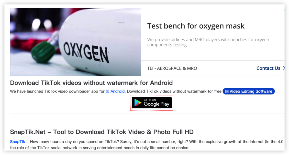 snaptik pop-up ads